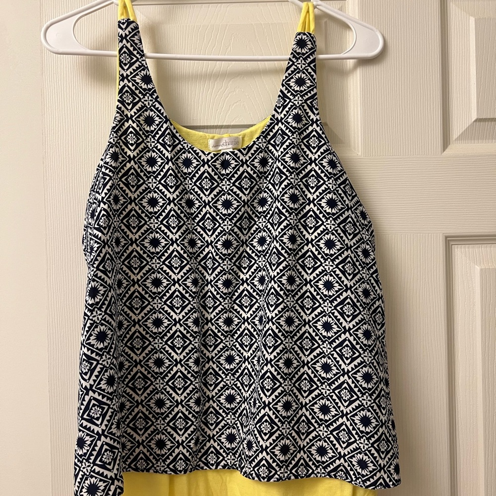 Navy, White, and Yellow Tank top